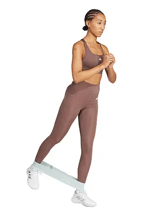 ADIDAS | Mallas de fitness para mujer Optime Essentials con 3 bandas 7/8 | braun